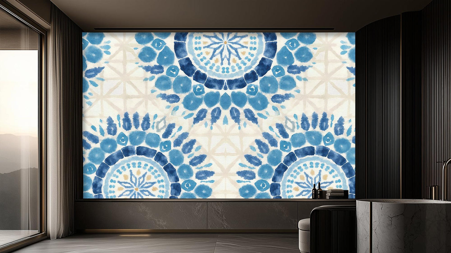 Contemporary Blue wallpaper for Living Room