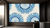 Contemporary Boho Blue wallpaper for Living Room