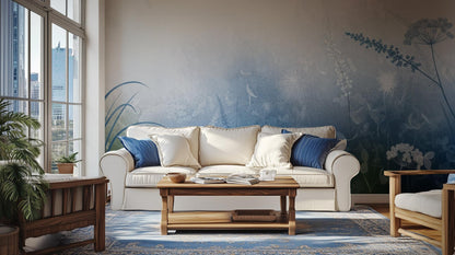 Contemporary Blue wallpaper for Living Room