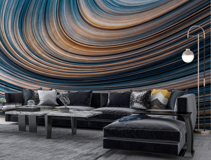 Contemporary Blue wallpaper for Living Room