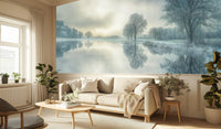 Contemporary Blue wallpaper for Living Room