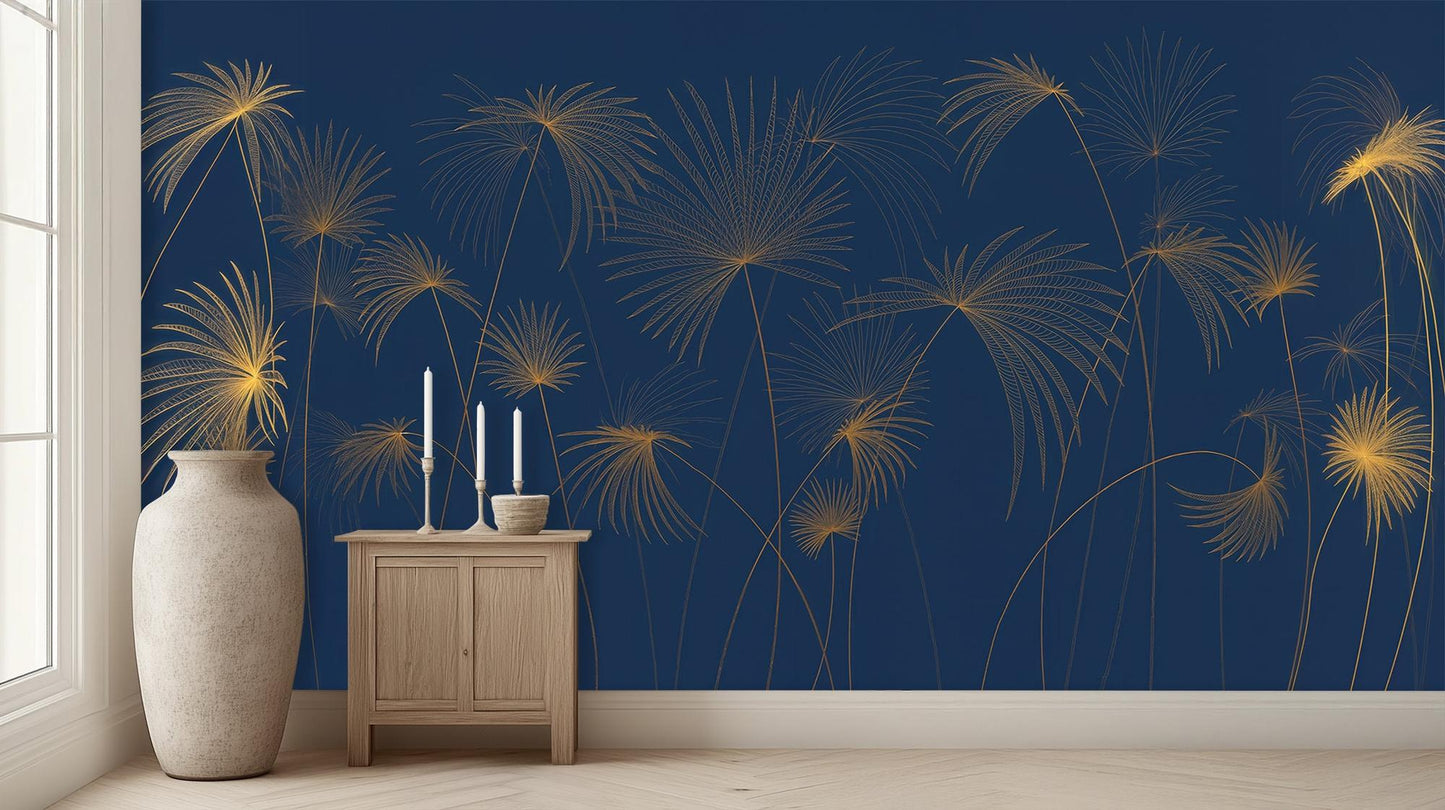 Contemporary Blue wallpaper for Living Room