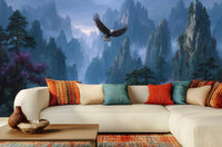 Contemporary Blue wallpaper for Living Room