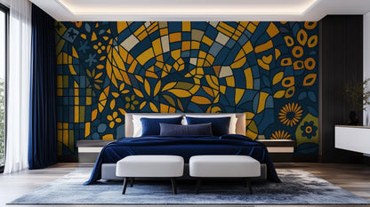 Contemporary Blue wallpaper for Living Room