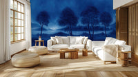 Contemporary Blue wallpaper for Living Room