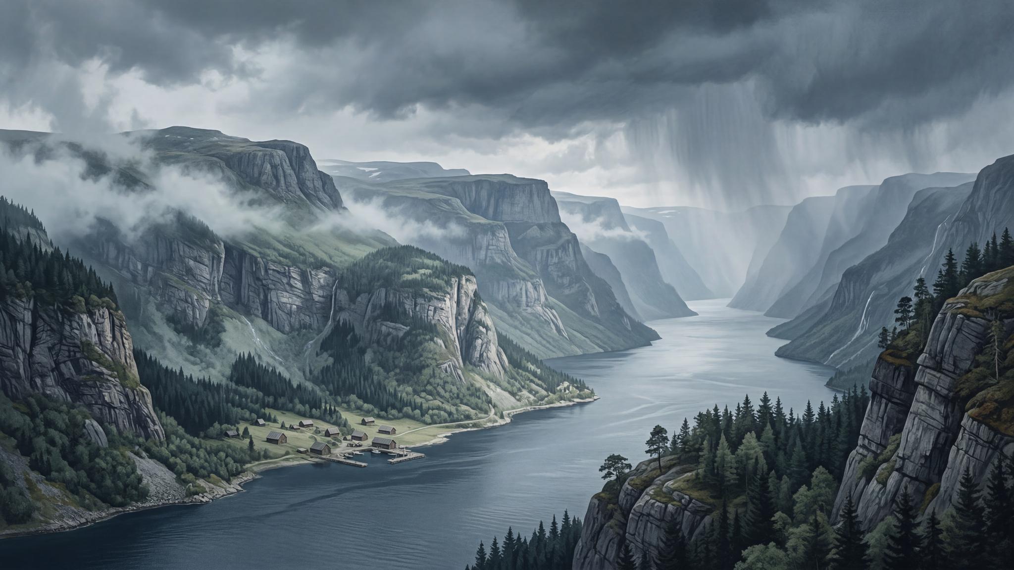 Majestic Fjord Landscape Wallpaper