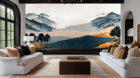 Contemporary Blue wallpaper for Living Room