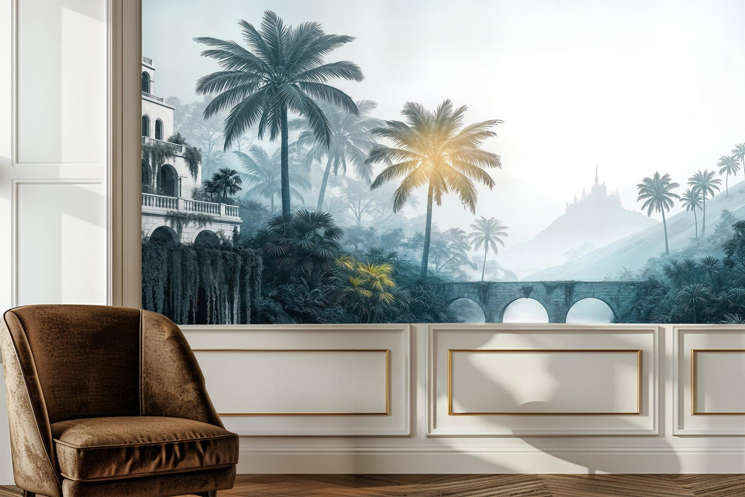 Contemporary Blue wallpaper for Living Room