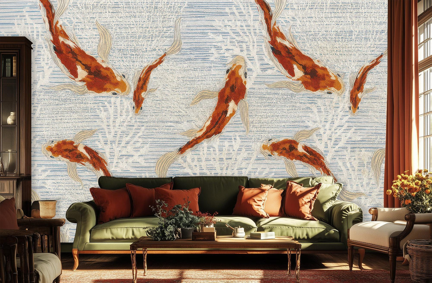 Contemporary Blue wallpaper for Living Room