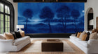 Contemporary Blue wallpaper for Living Room