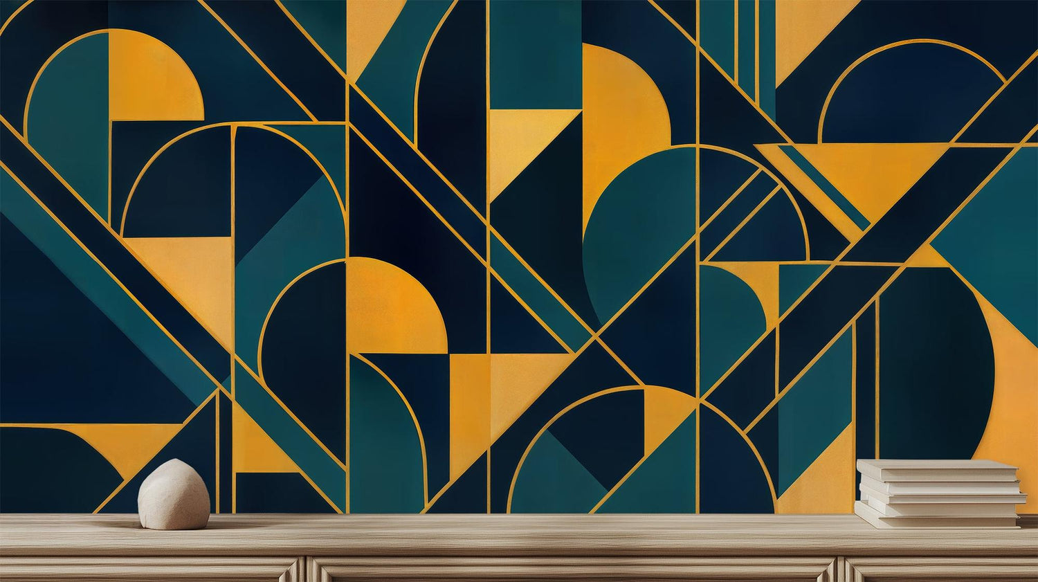 Contemporary Blue wallpaper for Living Room