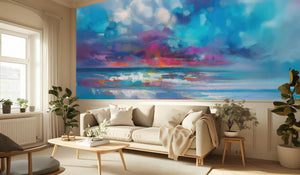 Contemporary Blue wallpaper for Living Room