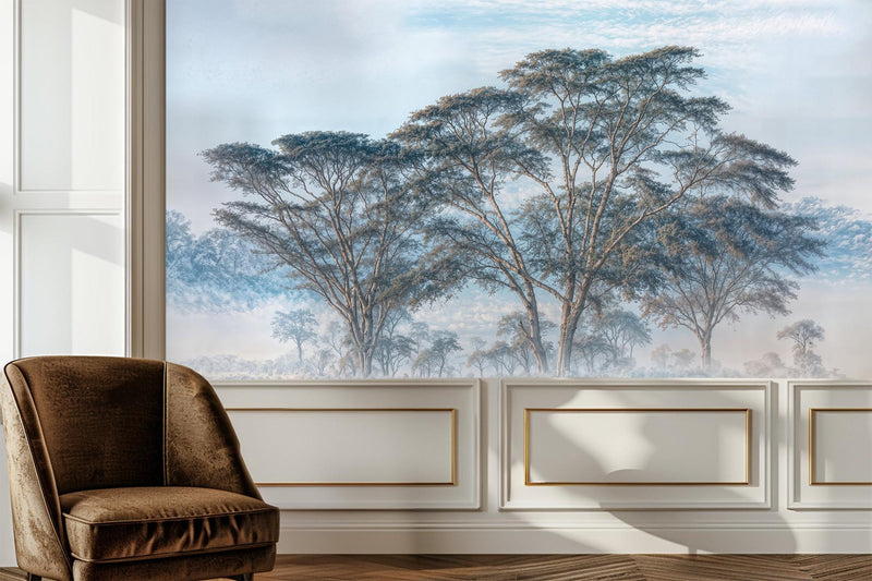 Contemporary Blue wallpaper for Living Room