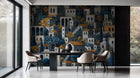 Contemporary Blue wallpaper for Living Room