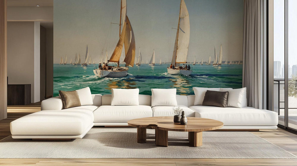 Contemporary Blue wallpaper for Living Room