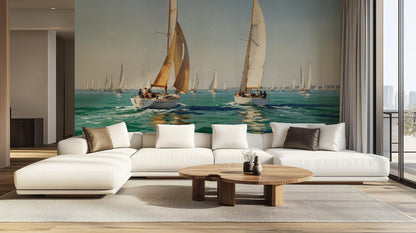 Contemporary Blue wallpaper for Living Room