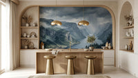 Contemporary Blue wallpaper for Living Room