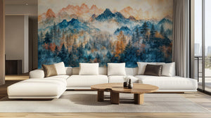 Contemporary Blue wallpaper for Living Room
