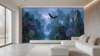 Contemporary Blue wallpaper for Living Room