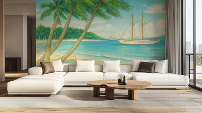 Contemporary Blue wallpaper for Living Room