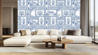 Contemporary Blue wallpaper for Living Room