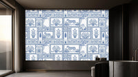 Contemporary Blue wallpaper for Living Room