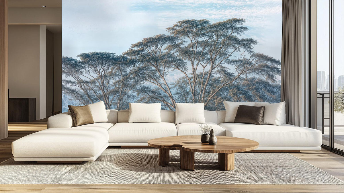 Contemporary Blue wallpaper for Living Room