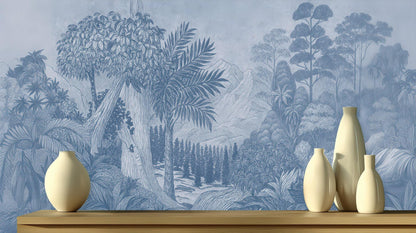 Contemporary Blue wallpaper for Living Room