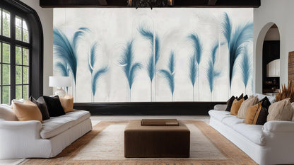 Contemporary Blue wallpaper for Living Room