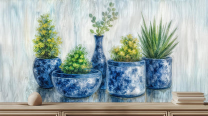 Contemporary Blue wallpaper for Living Room