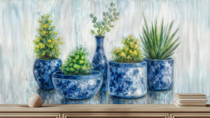 Contemporary Blue wallpaper for Living Room
