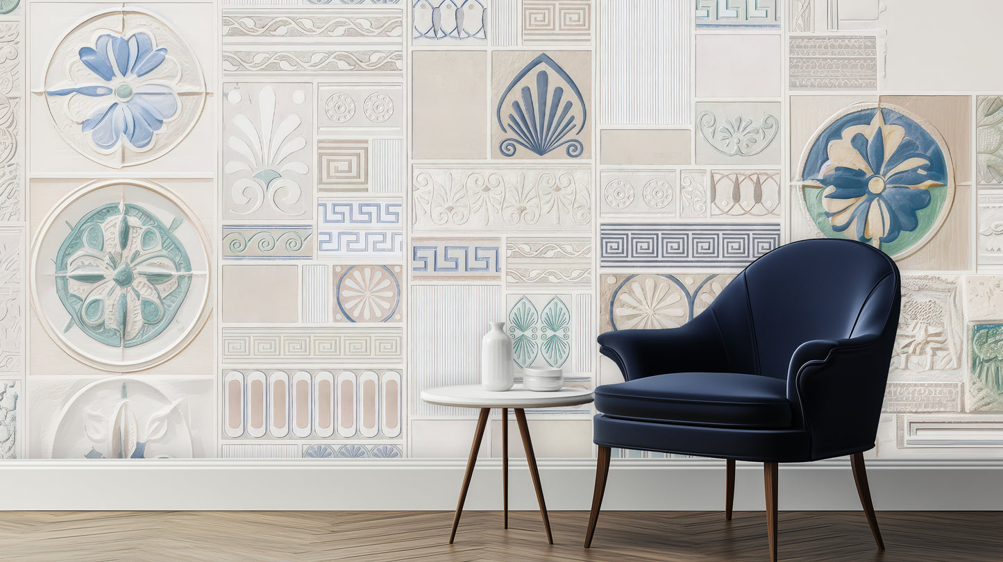 Contemporary Blue wallpaper for Living Room