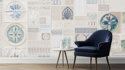 Contemporary Blue wallpaper for Living Room