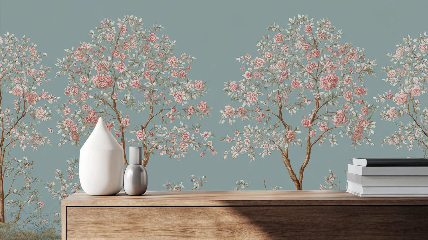 Contemporary Blue wallpaper for Living Room