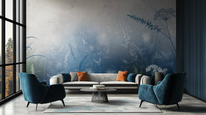 Contemporary Blue wallpaper for Living Room
