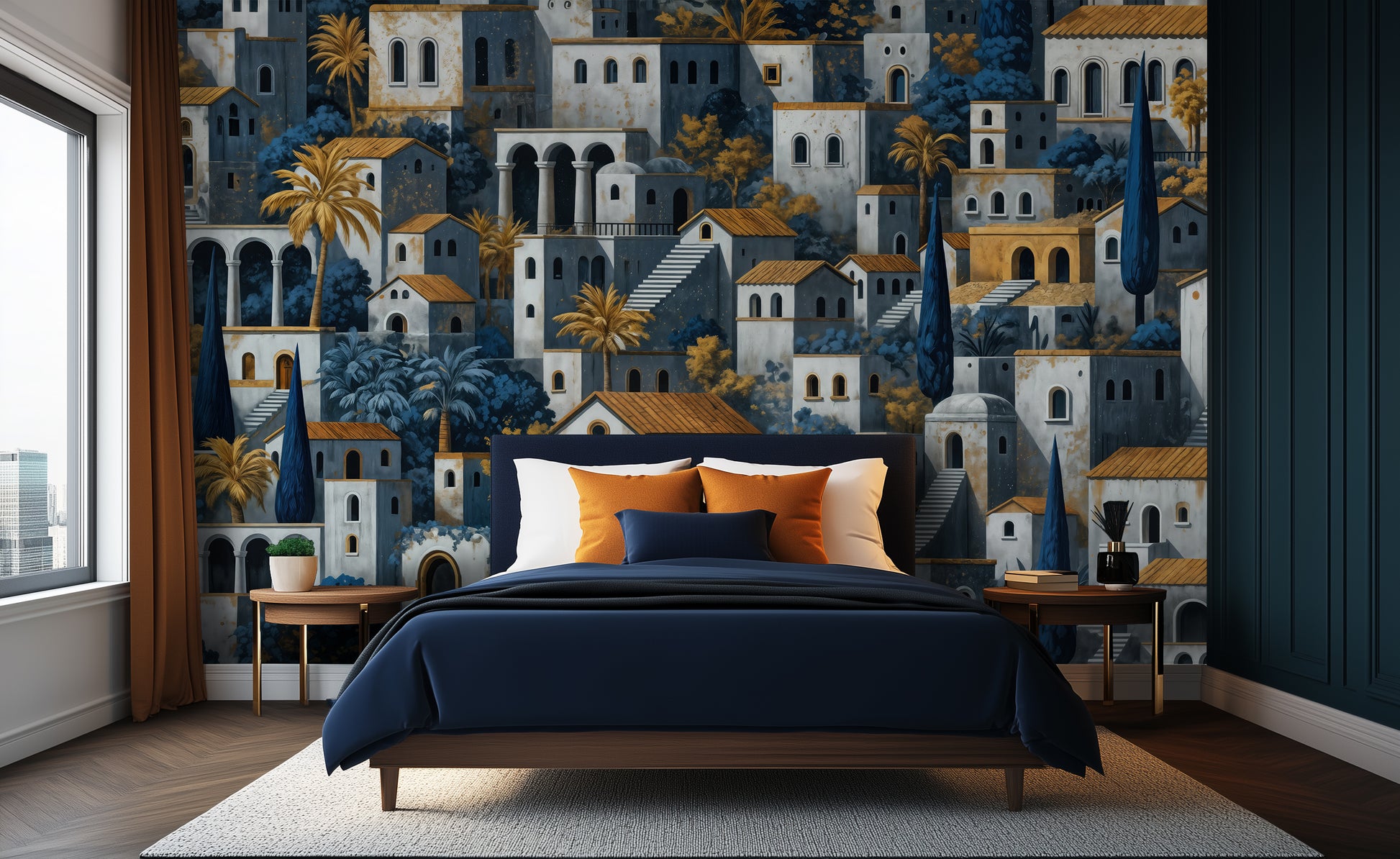 Eclectic Blue wallpaper for Bedroom