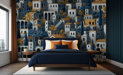 Eclectic Blue wallpaper for Bedroom