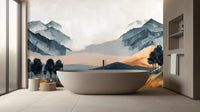Modern Blue wallpaper for Bathroom
