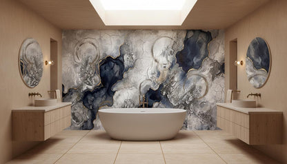 Modern Blue wallpaper for Bathroom