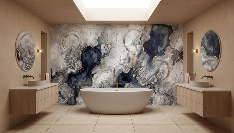 Modern Blue wallpaper for Bathroom