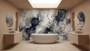 Modern Blue wallpaper for Bathroom