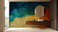 Banyo için Modern Mavi duvar kağıdı