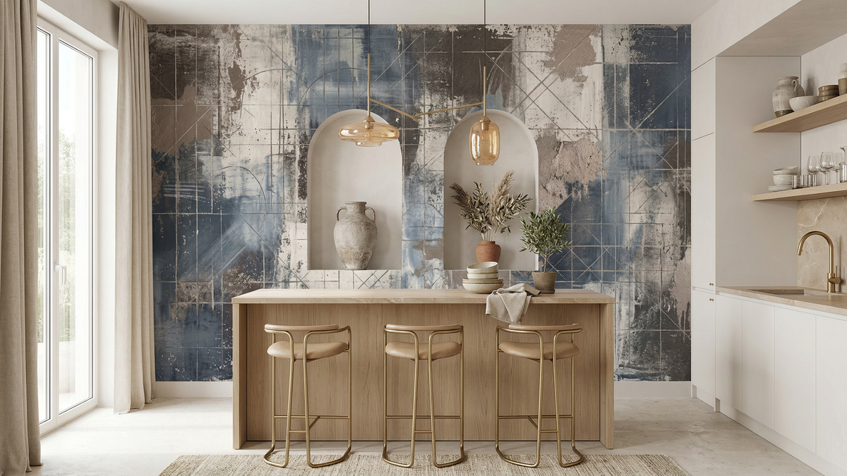 Modern Blue wallpaper for Kitchen
