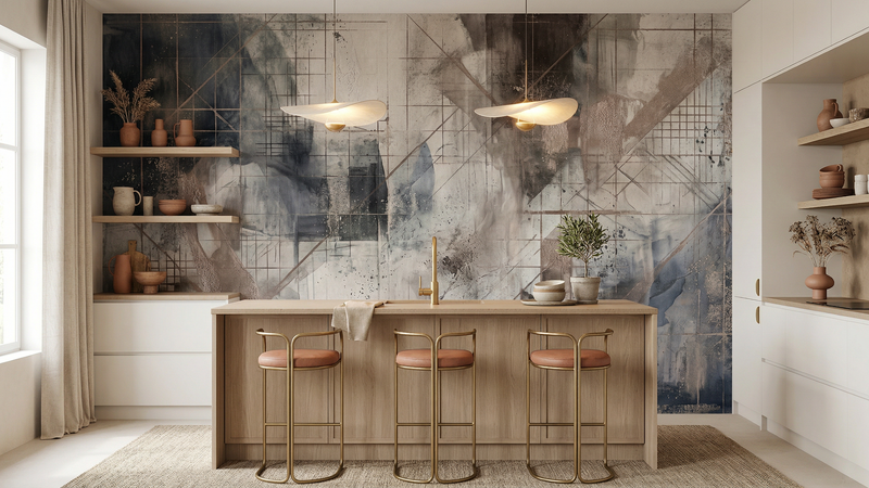 Modern Blue wallpaper for Kitchen