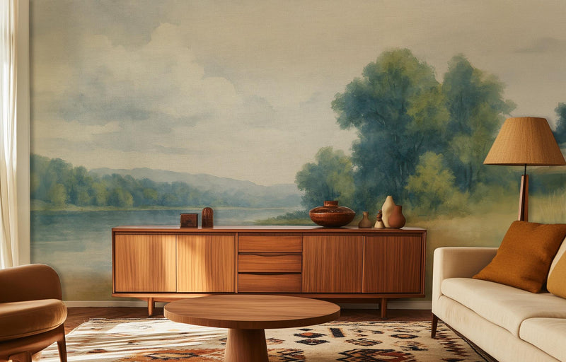 Modern Blue wallpaper for Living Room