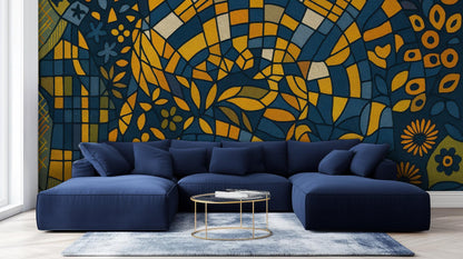 Modern Blue wallpaper for Living Room