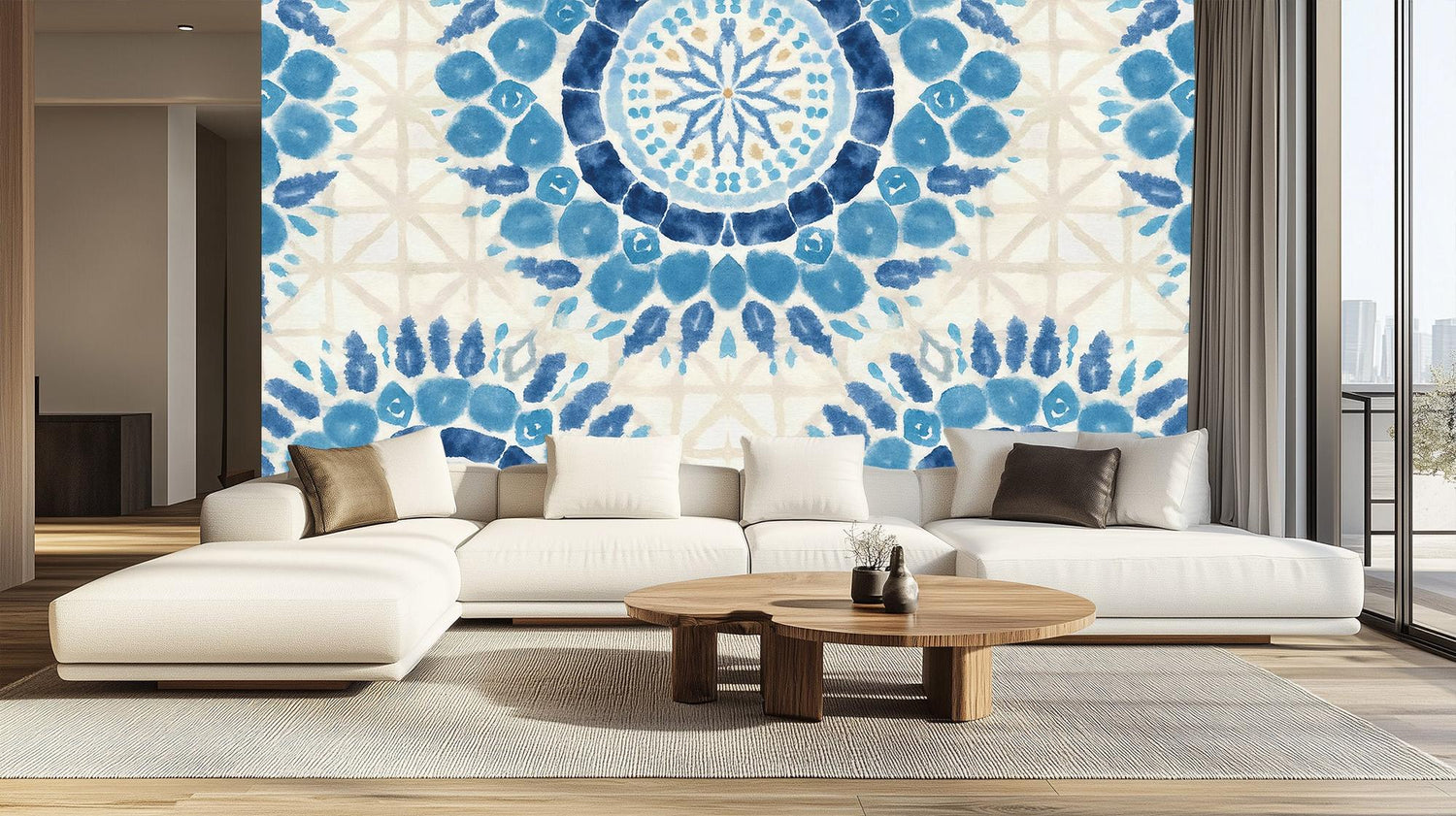 Modern Blue wallpaper for Living Room