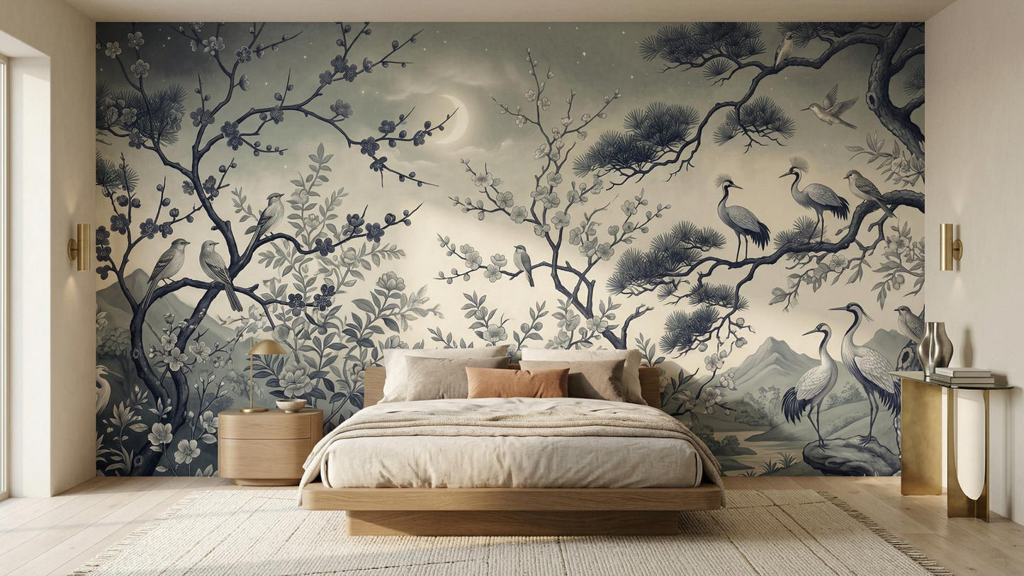 Traditional Blue wallpaper for Bedroom