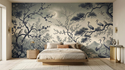 Traditional Blue wallpaper for Bedroom