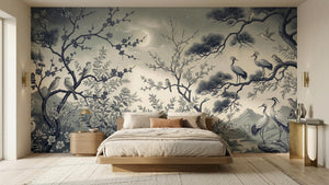 Traditional Blue wallpaper for Bedroom